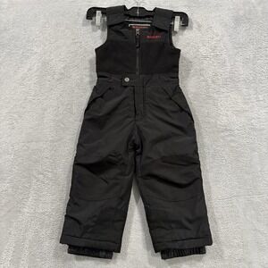 Snozu Snow Ski Suit Bib Youth 3T Sleeveless 15" InseamEasy Pockets Closure Black